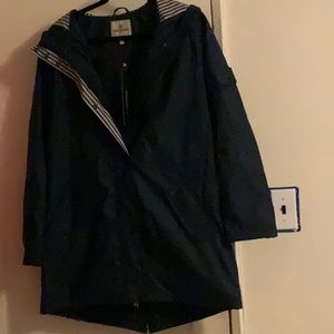 Rain coat dark blue water resistant size small